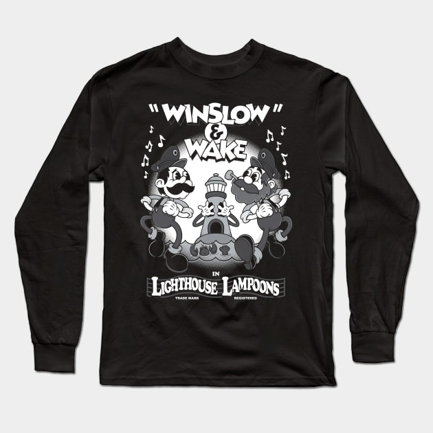 Vintage Cartoon Lighthouse Lampoons - Winslow & Wake - Creepy Cute Horror Long Sleeve T-Shirt by Nemons